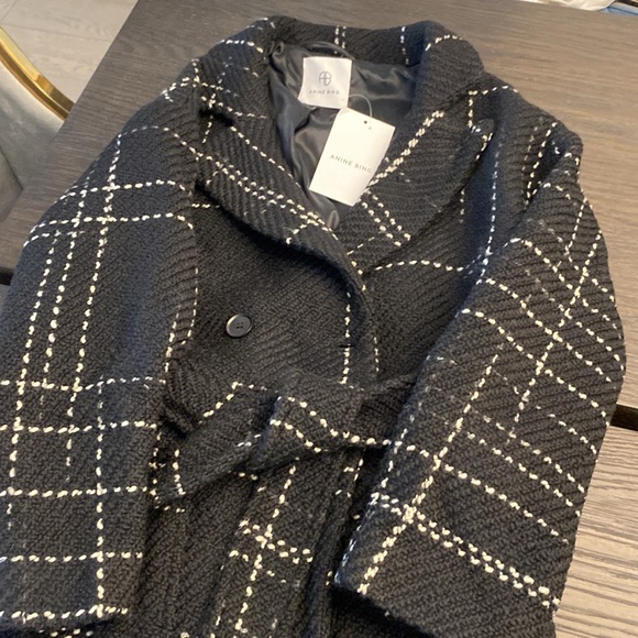 Anine Bing Norma winter coat in black plaid - Picture 7 of 7